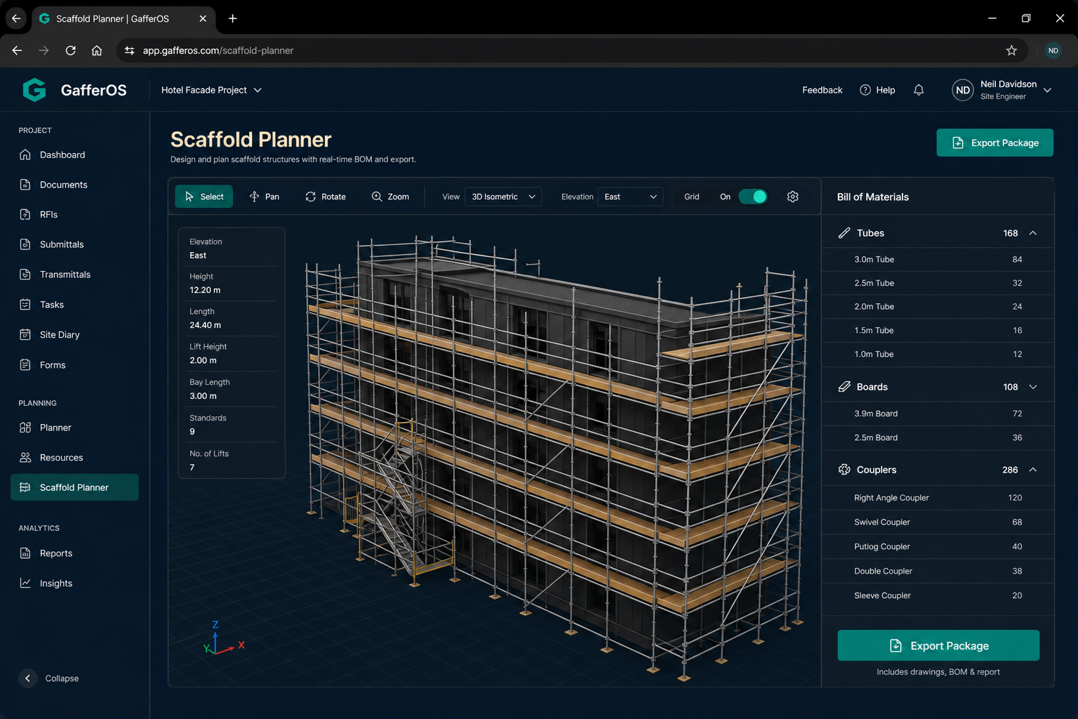 Scaffold Planner design and package export